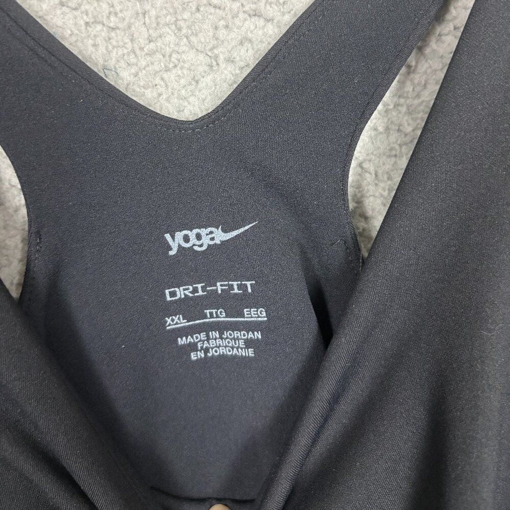 Nike Yoga Women's Dri-FIT Luxe Cropped Yoga Bra Tank Top Black Size 2XL. - Picture 10 of 12